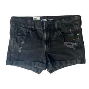 Old Navy Women’s Ripped Denim shorts size 4, Black, Boyfriend Short Mid-rise